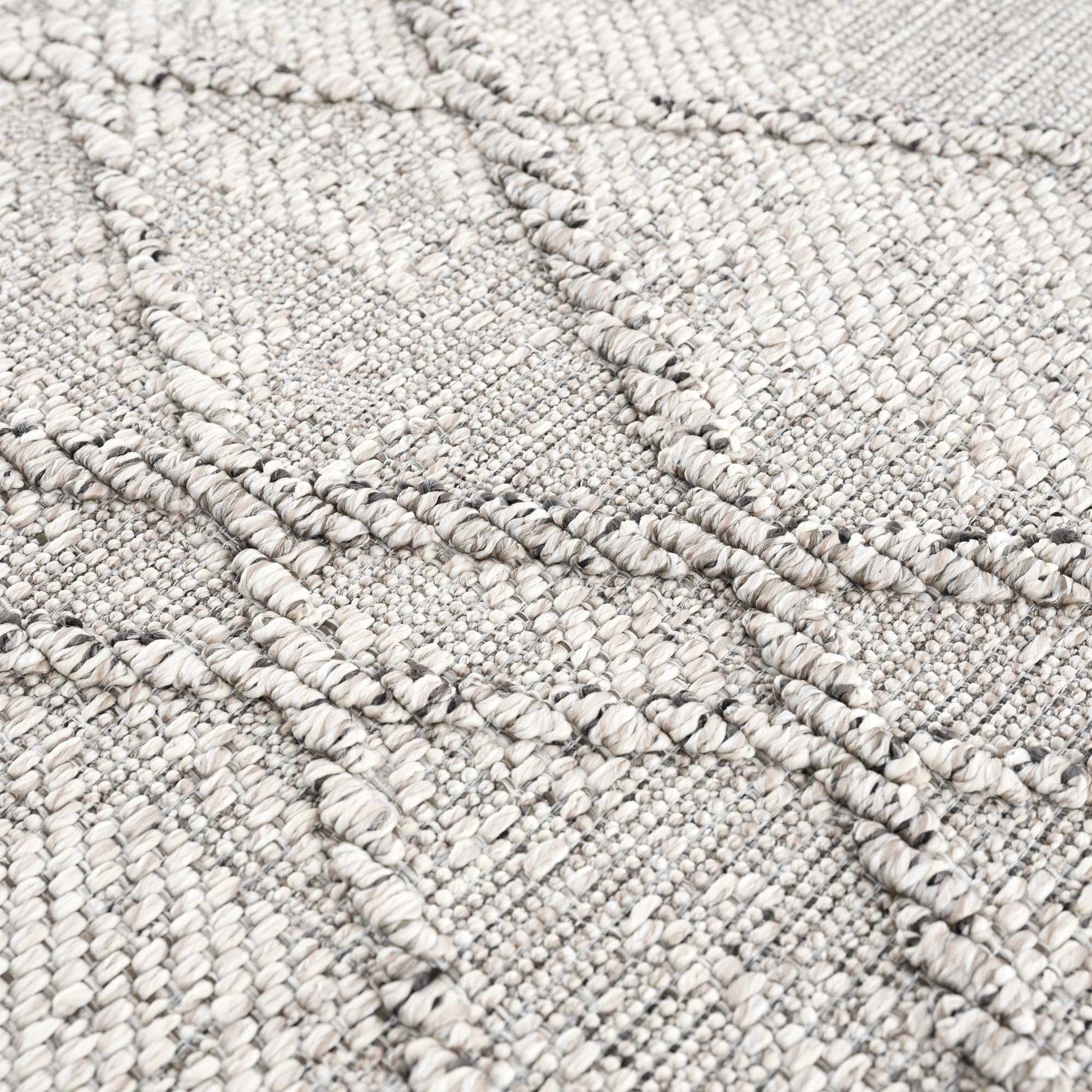 Baqer Bone & Taupe Textured Performance Rug - Clearance - Quahog Bay Bedding