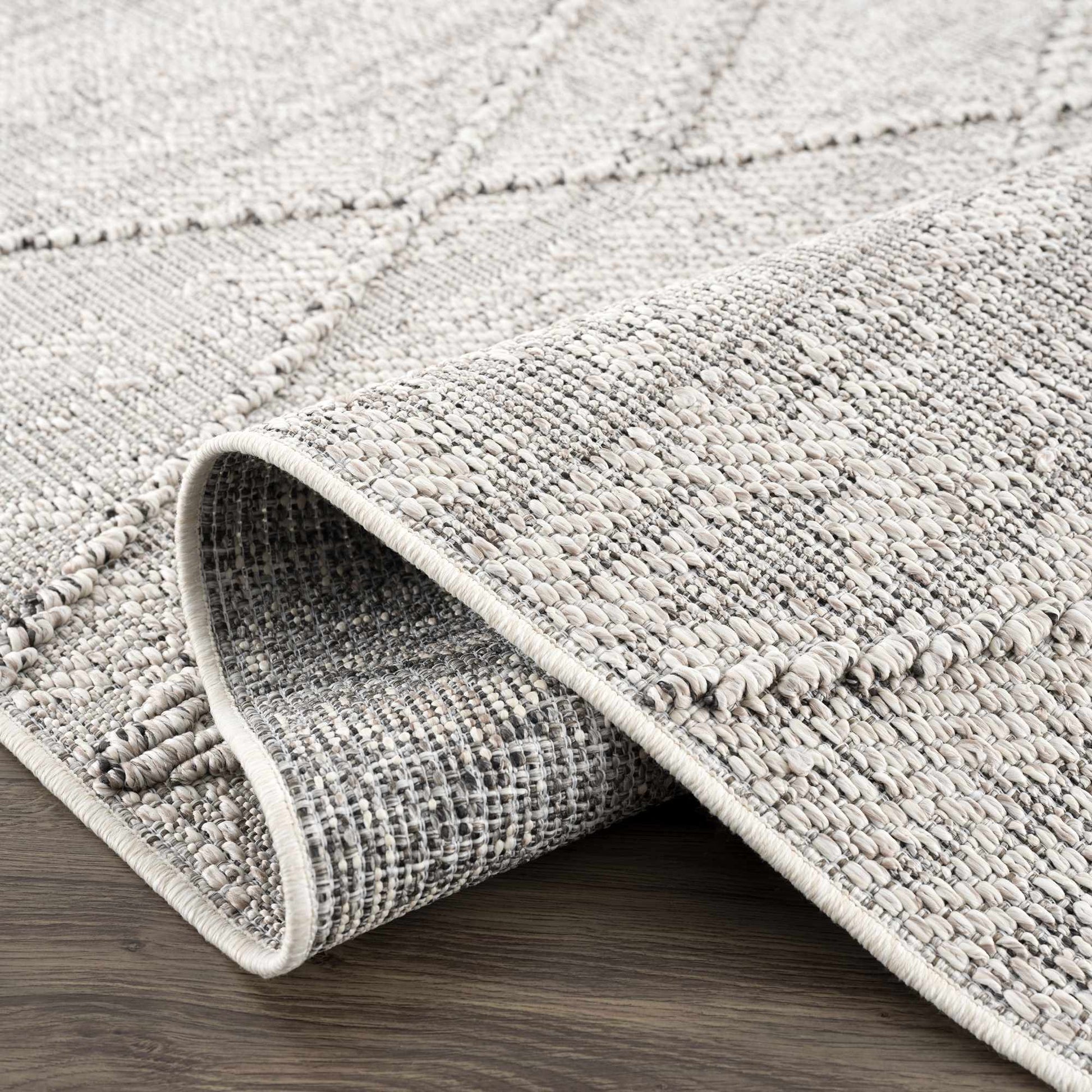 Baqer Bone & Taupe Textured Performance Rug - Clearance - Quahog Bay Bedding