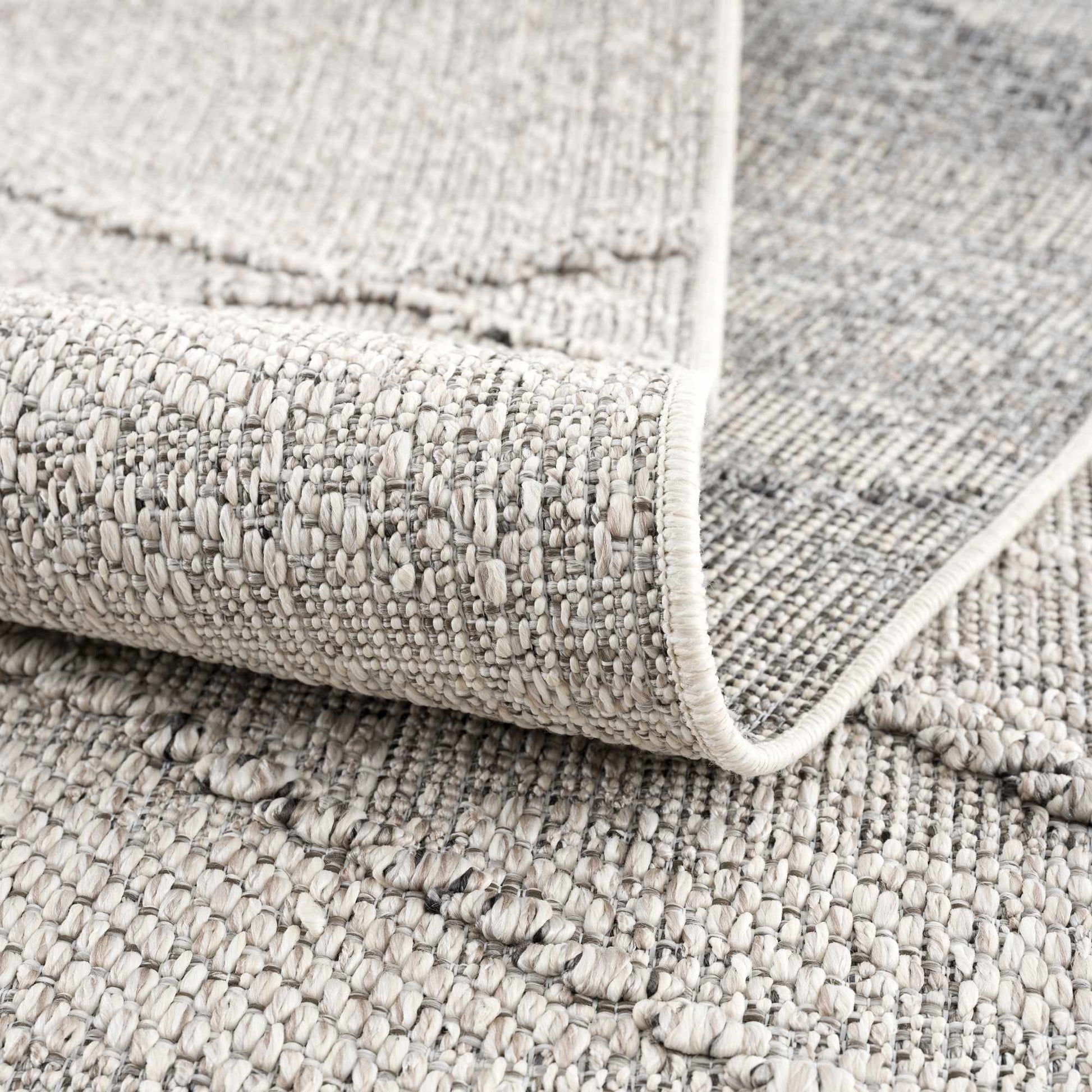 Baqer Bone & Taupe Textured Performance Rug - Clearance - Quahog Bay Bedding