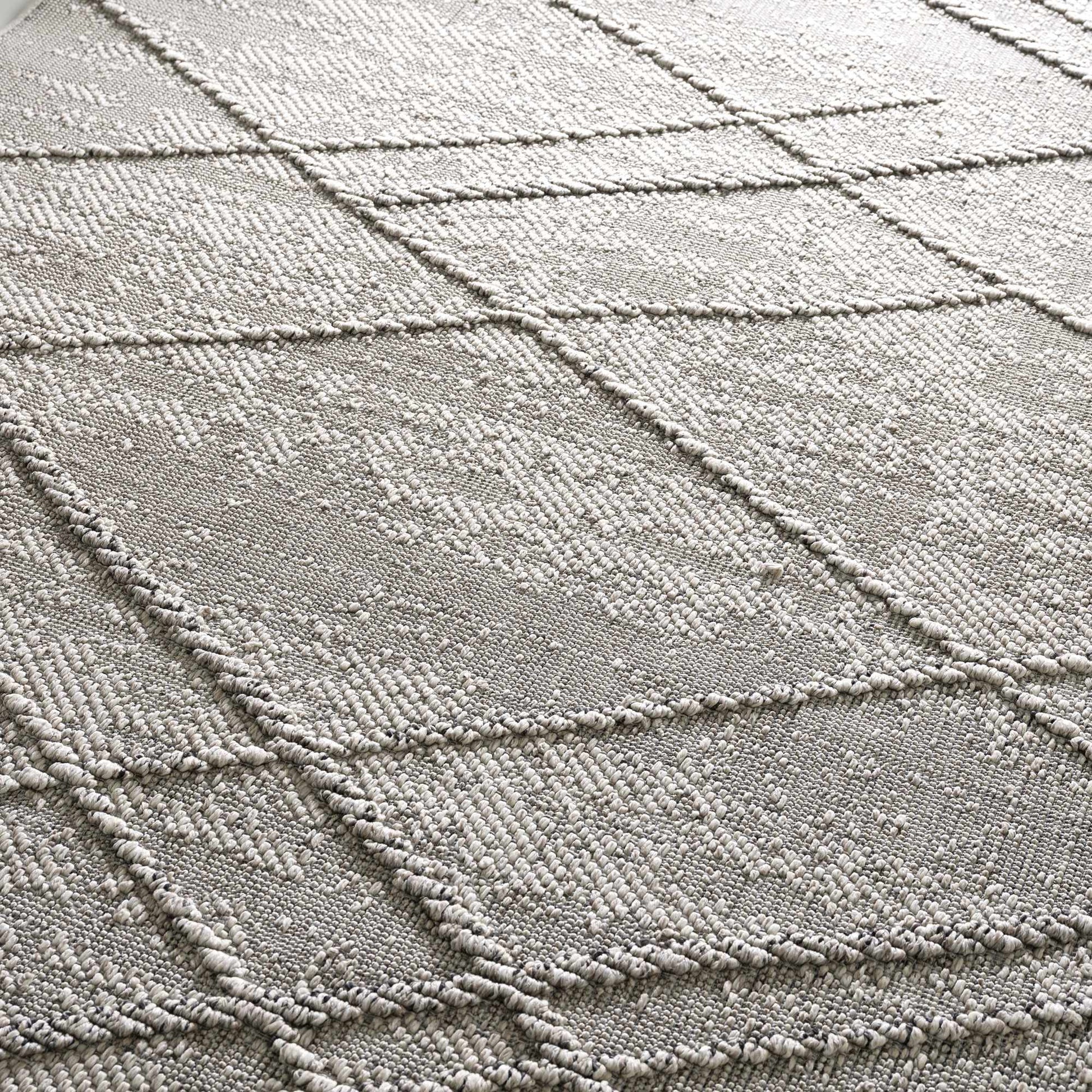 Baqer Bone & Taupe Textured Performance Rug - Clearance - Quahog Bay Bedding