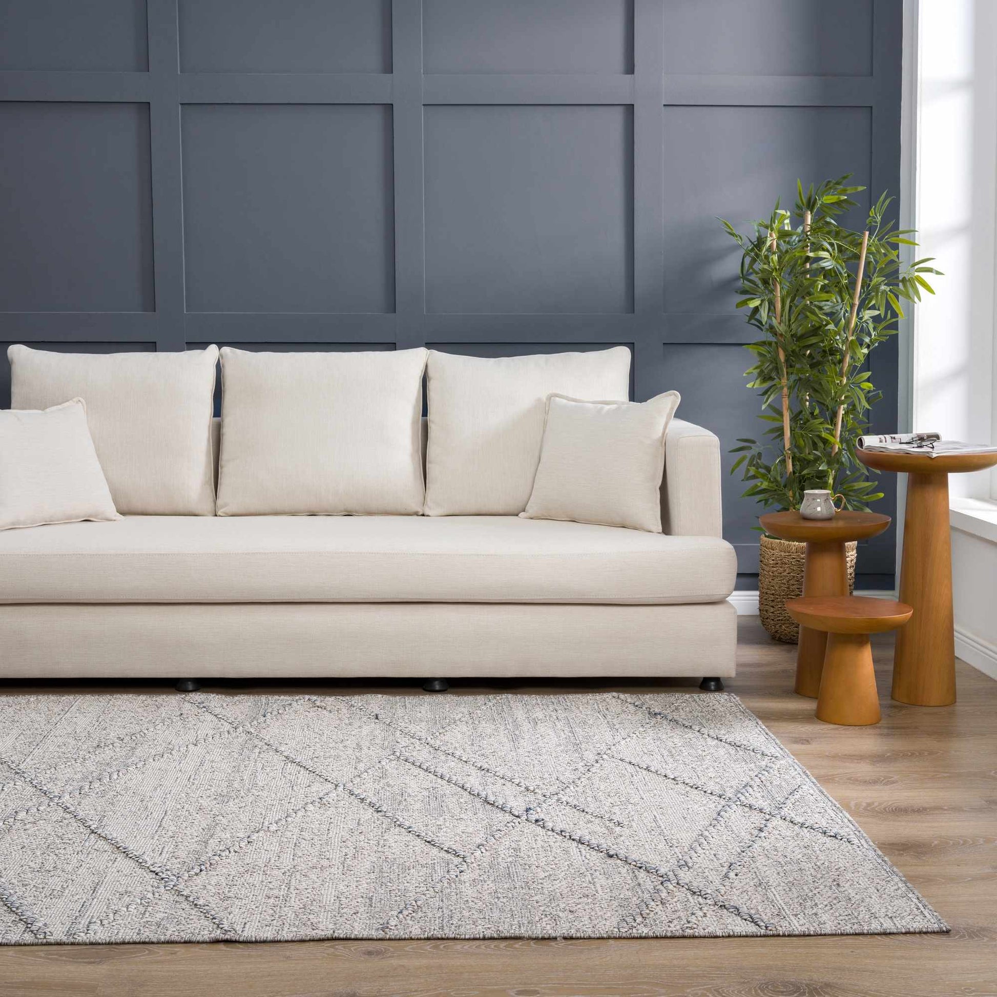 Baqer Taupe & Gray Textured Performance Rug - Clearance - Quahog Bay Bedding
