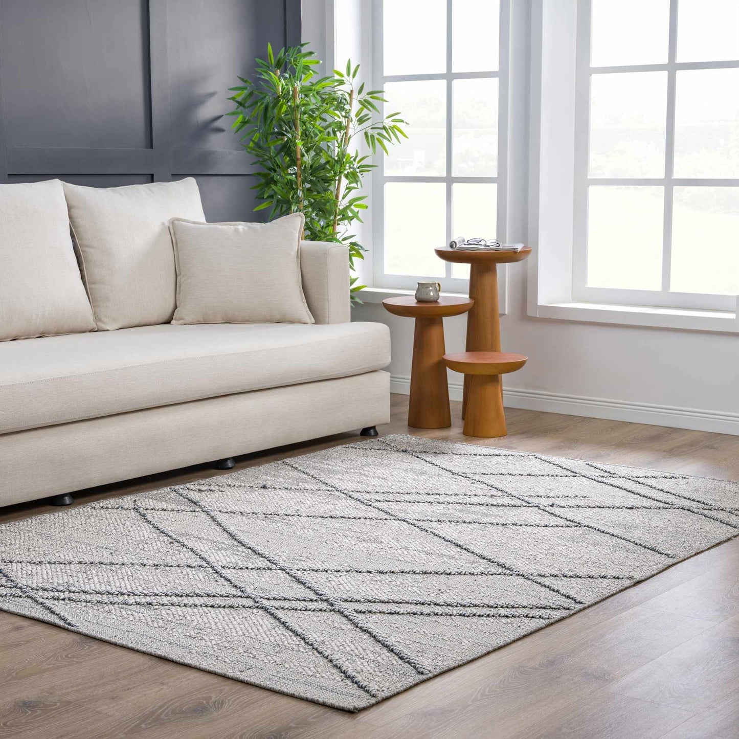 Baqer Taupe & Gray Textured Performance Rug - Clearance - Quahog Bay Bedding