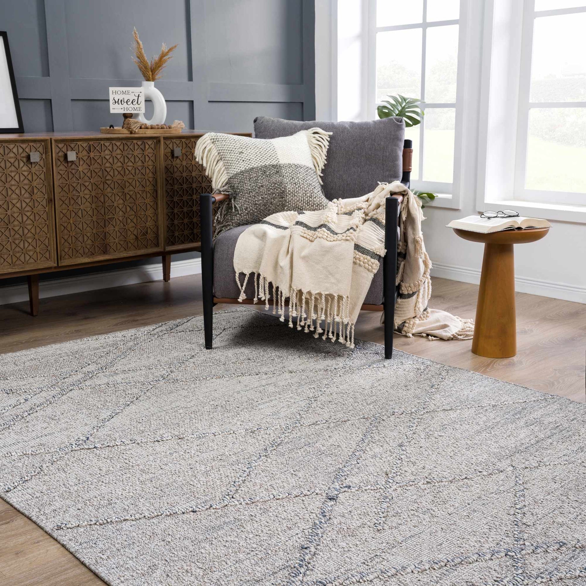 Baqer Taupe & Gray Textured Performance Rug - Clearance - Quahog Bay Bedding