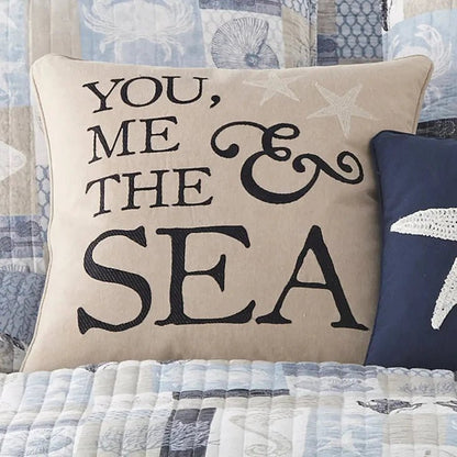 Bar Harbor Nautical Bedding Set - 5PC Nautical Quilt Set - Quahog Bay Bedding