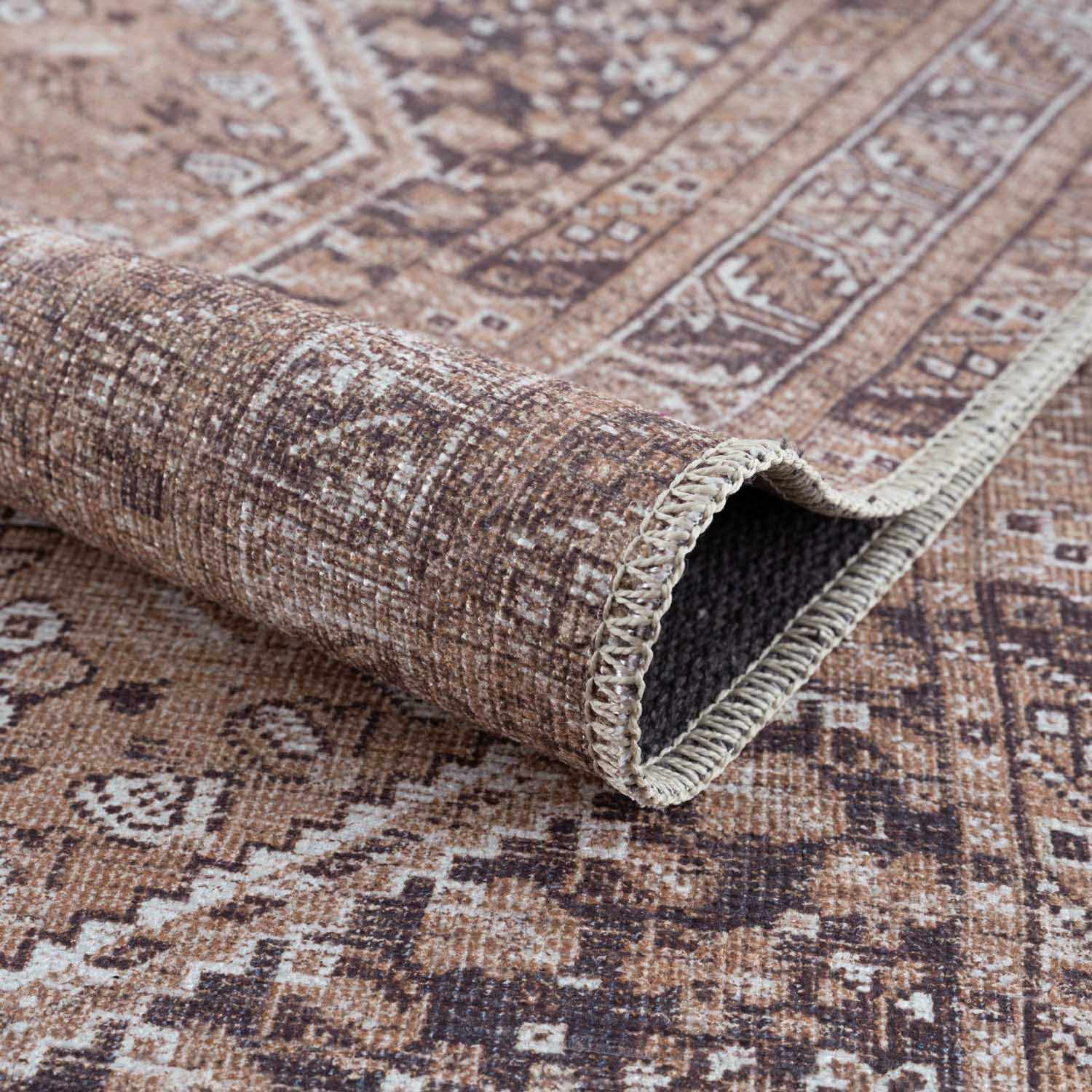 Barny Brown Flat Pile Washable Rug - Quahog Bay Bedding