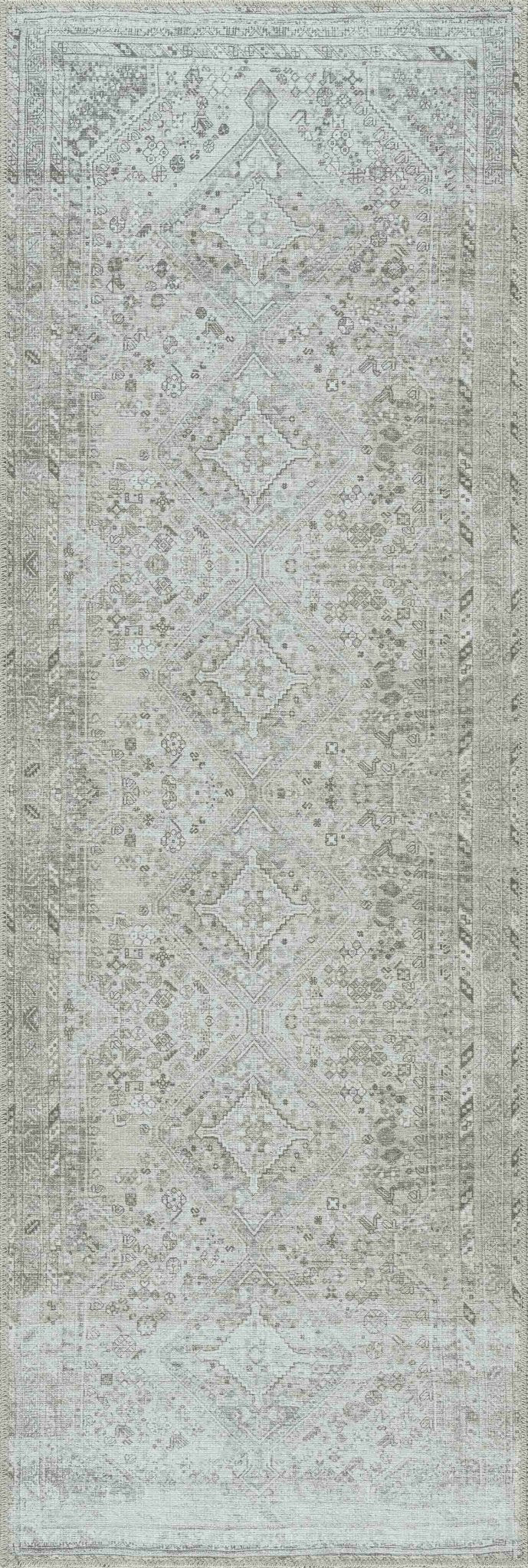 Barny Sage Flat Pile Washable Rug - Quahog Bay Bedding