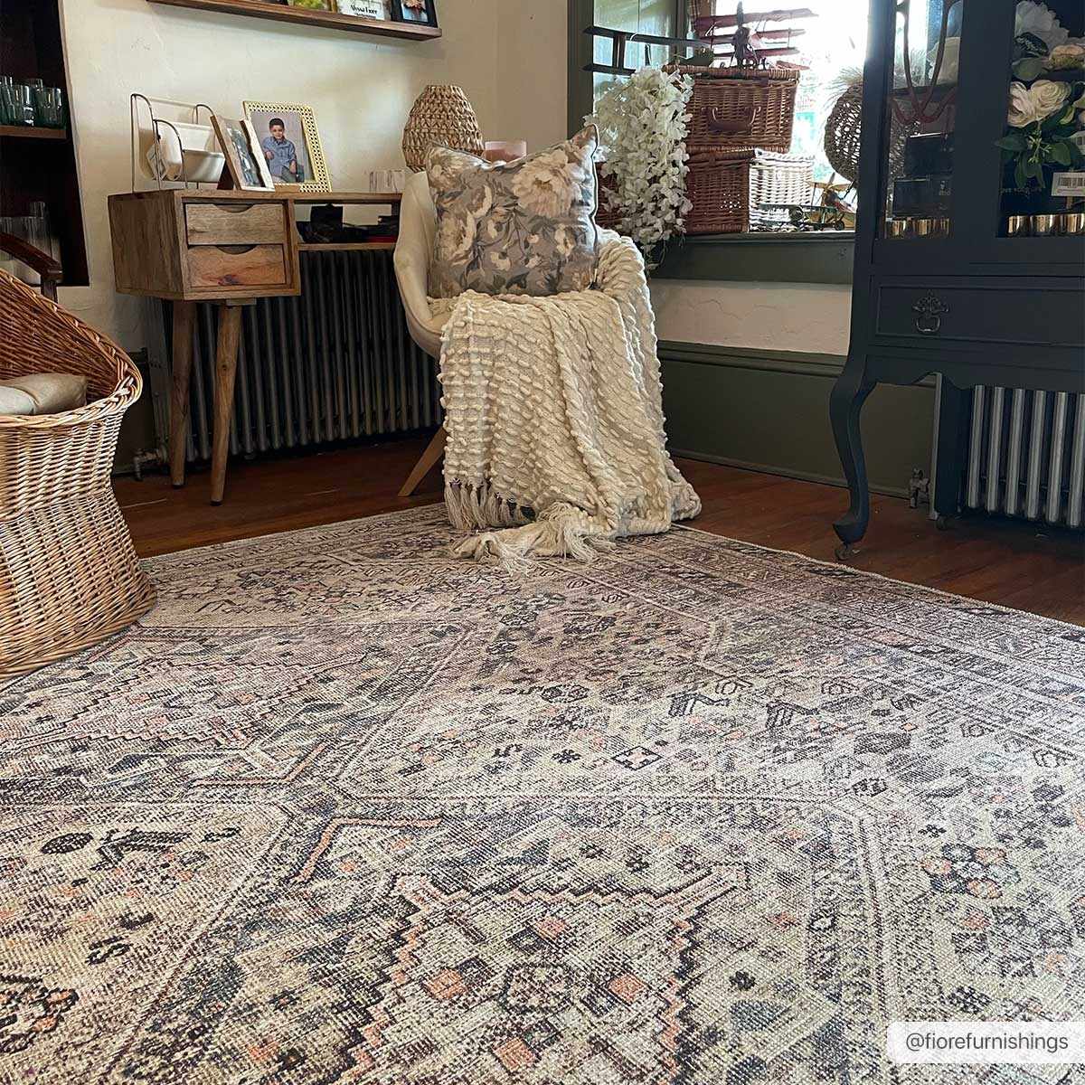 Barny Tan Flat Pile Washable Area Rug - Quahog Bay Bedding