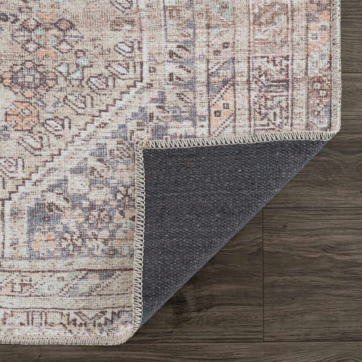 Barny Tan Flat Pile Washable Area Rug - Quahog Bay Bedding