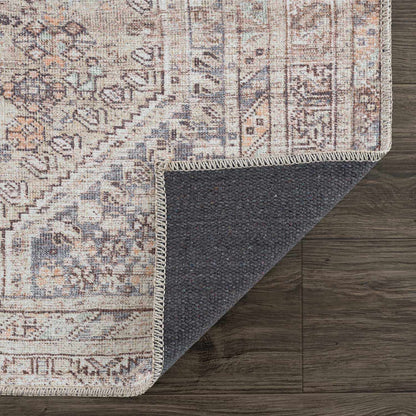 Barny Tan Flat Pile Washable Area Rug - Quahog Bay Bedding