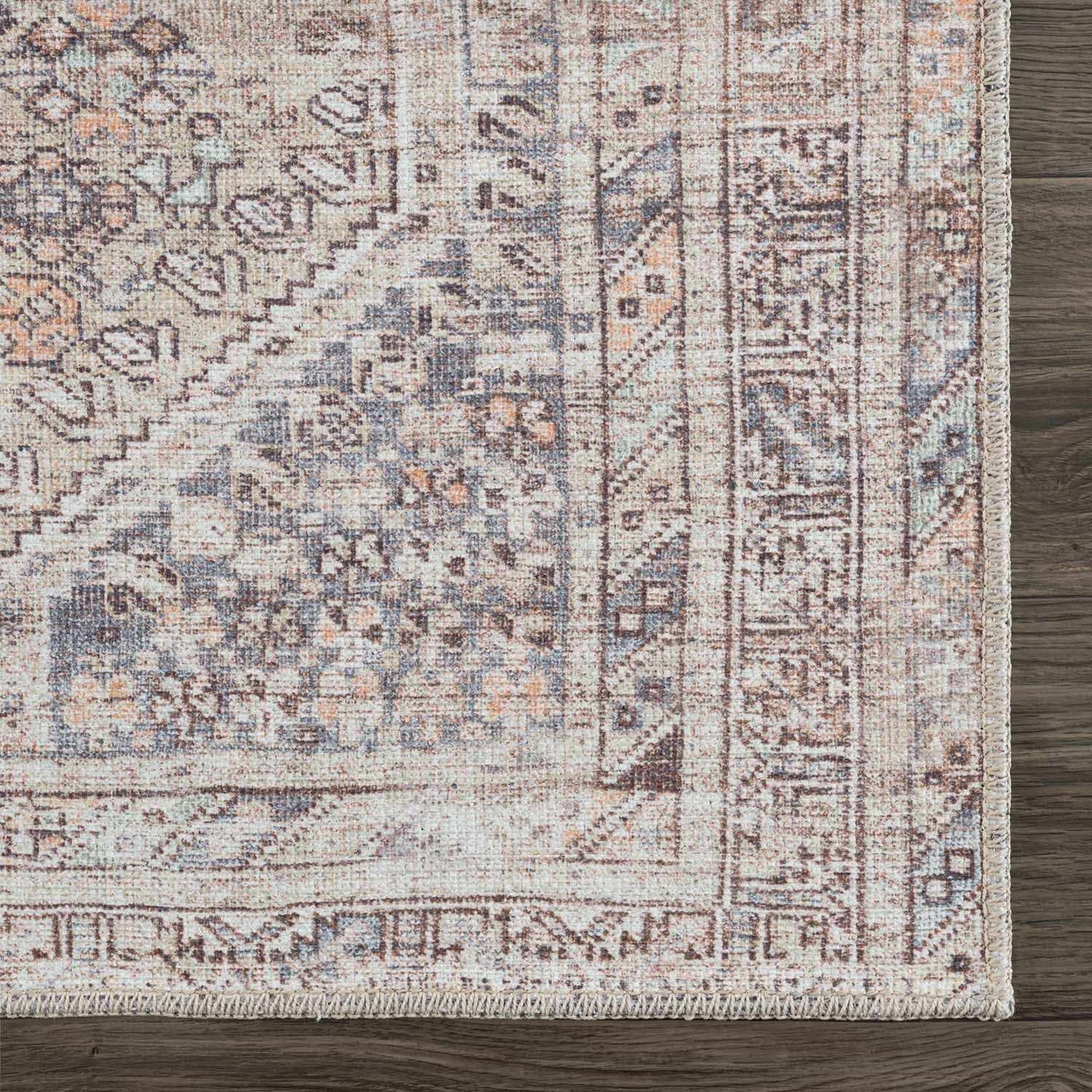 Barny Tan Flat Pile Washable Area Rug - Quahog Bay Bedding