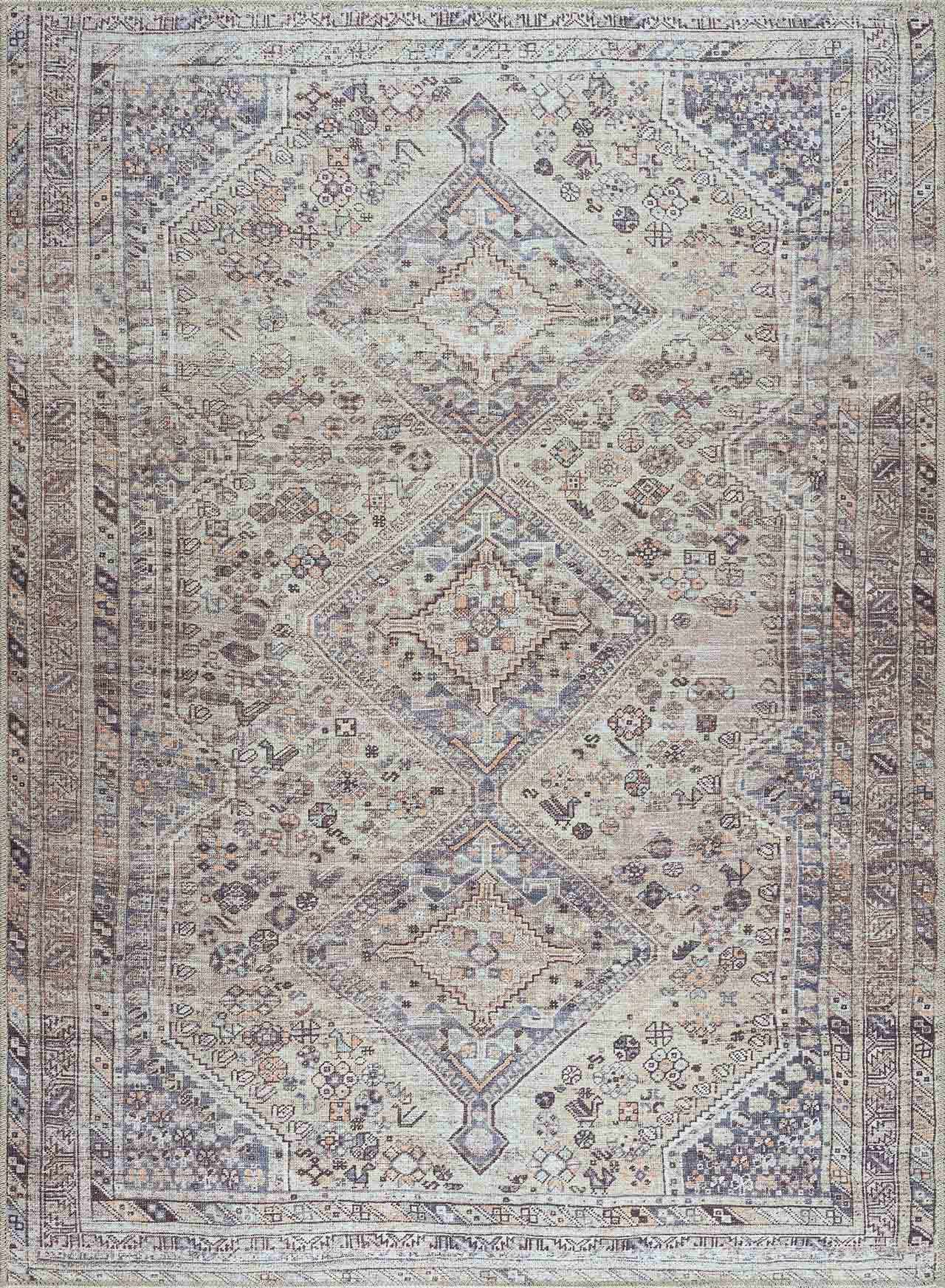 Barny Tan Flat Pile Washable Area Rug - Quahog Bay Bedding