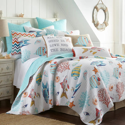 Barrier Reef Life Is Good Pillow - Quahog Bay Bedding