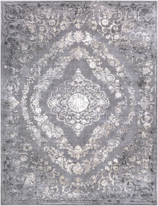 Charcoal, Tan & Beige Battleview Traditional Tibetan Rug - Quahog Bay Bedding