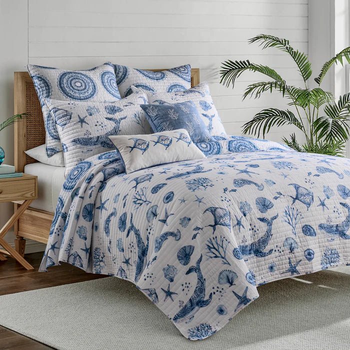 Batik Ocean Fish Pillow - Fish Themed Bedding - Quahog Bay Bedding