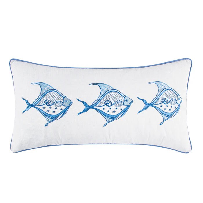 Batik Ocean Fish Pillow - Fish Themed Bedding - Quahog Bay Bedding