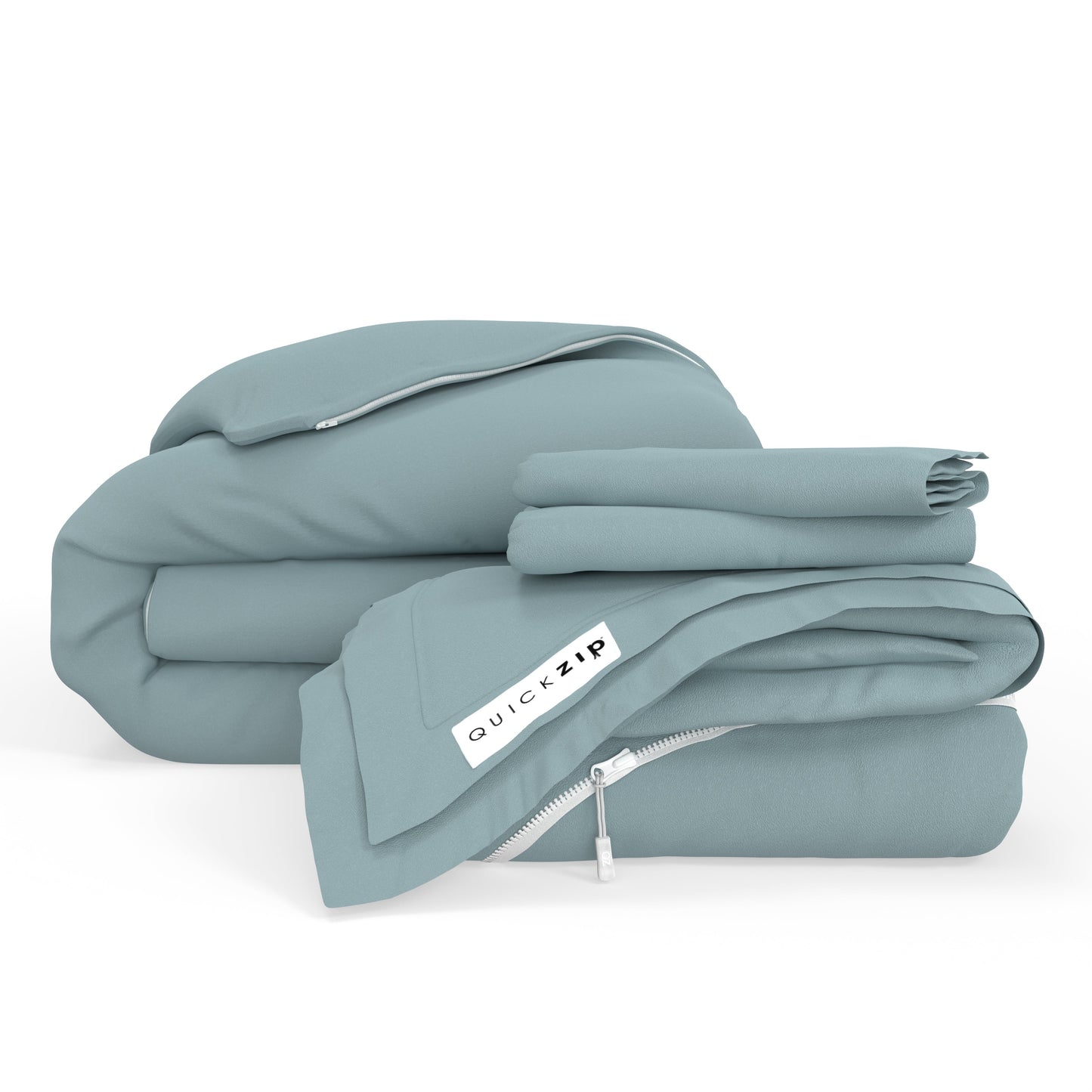 QuickZip Duvet Bundle  - Base, Zip Sheet, Duvet And Pillowcases - Twilluxe Flannel
