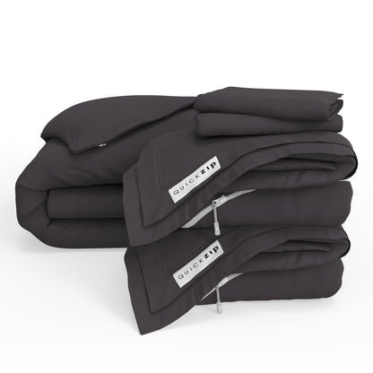 QuickZip Duvet Bundle - 400TC Cotton Percale