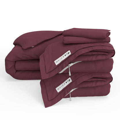 QuickZip Duvet Bundle - 400TC Cotton Percale