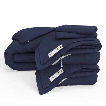 QuickZip Duvet Bundle - 400TC Cotton Percale
