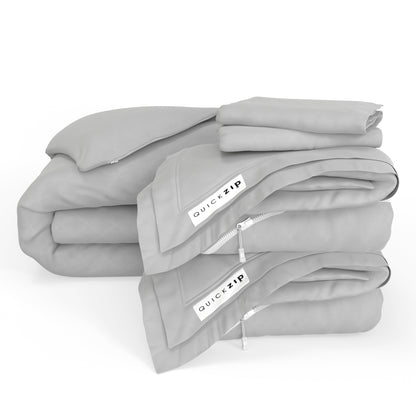 QuickZip Duvet Bundle - 400TC Cotton Percale