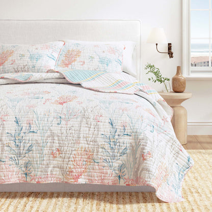 Coastal Coral Reef Quilt Set - Coastal Coral Themed Bedding