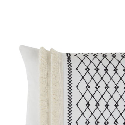 Bea Embroidered Cotton Oblong Pillow with Tassels - Quahog Bay Bedding