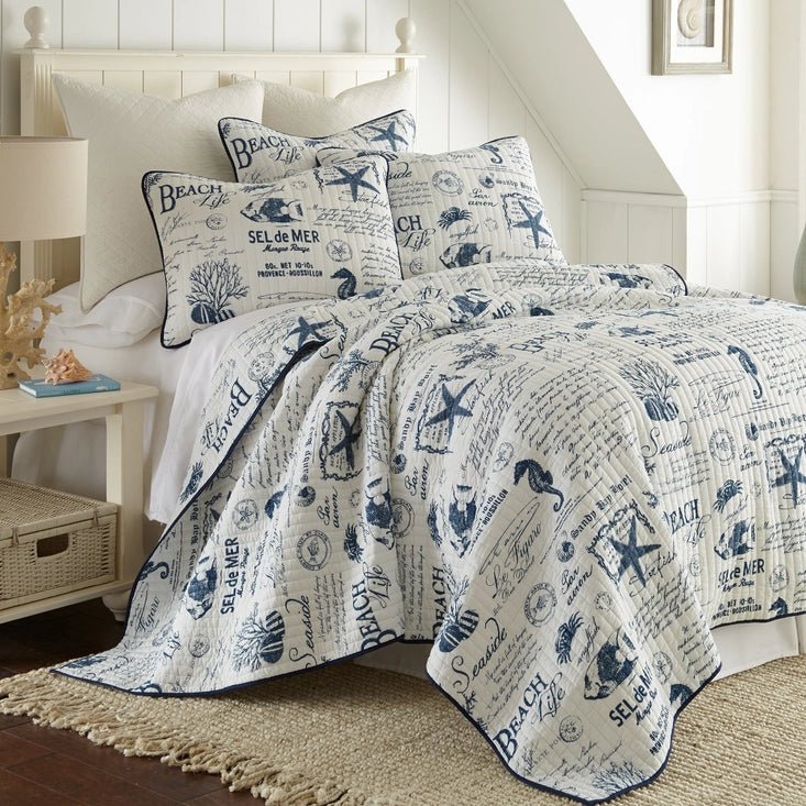 Beach Life Quilt Set - Nautical Quilt Set - Quahog Bay Bedding