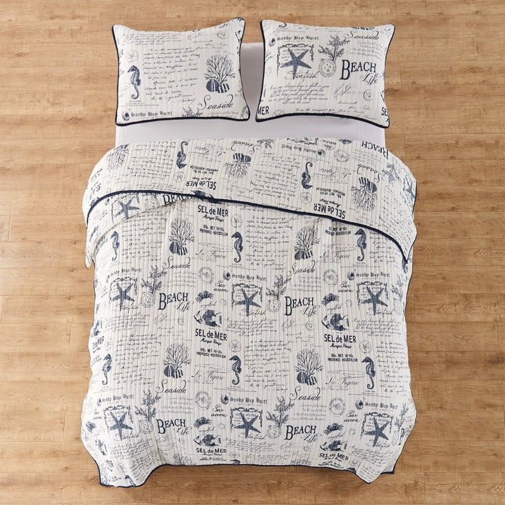Beach Life Quilt Set - Nautical Quilt Set - Quahog Bay Bedding