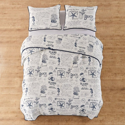 Beach Life Quilt Set - Nautical Quilt Set - Quahog Bay Bedding