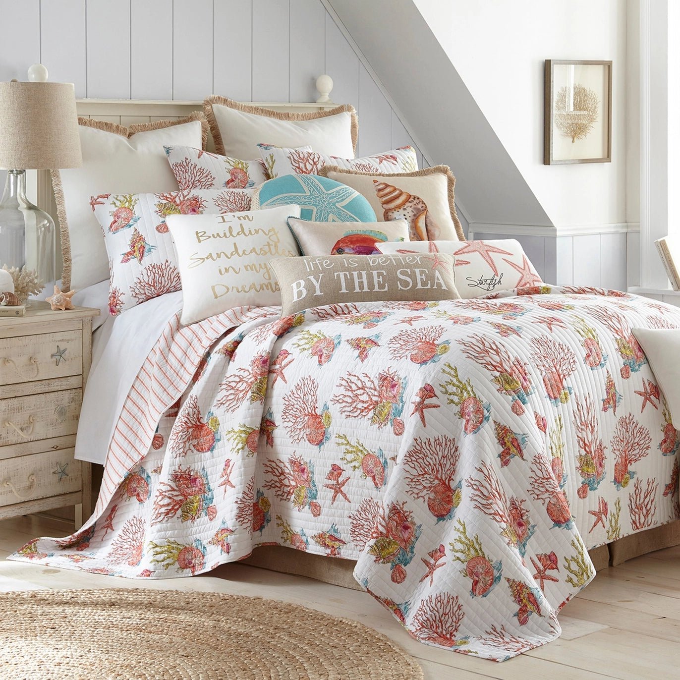 Beacon Beach and Back Pillow - Quahog Bay Bedding