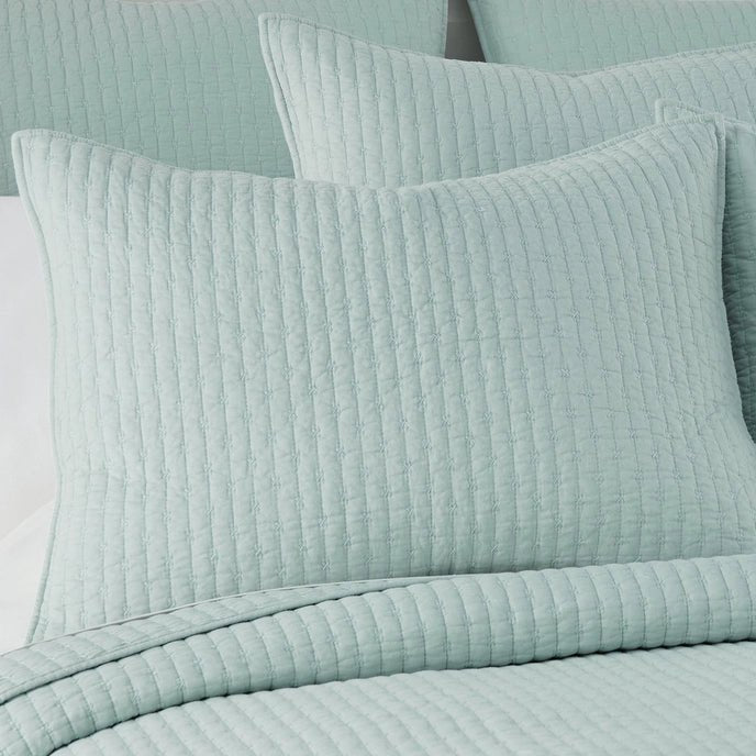 Beautiful Coastal Cross Stitch 100% Cotton Quilt Set - Spa - Quahog Bay Bedding