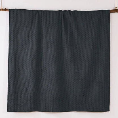 Beautiful Cross Stitch 100% Cotton Quilt Set - Charcoal - Quahog Bay Bedding