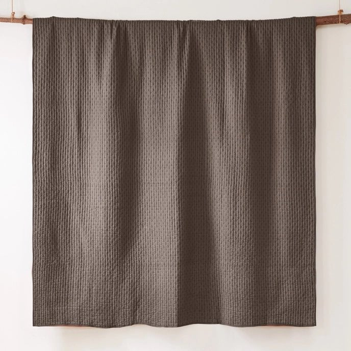 Beautiful Cross Stitch 100% Cotton Quilt Set - Cocoa - Quahog Bay Bedding