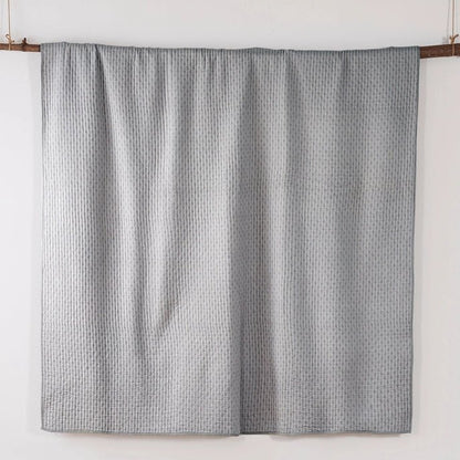 Beautiful Cross Stitch 100% Cotton Quilt Set - Light Grey - Quahog Bay Bedding