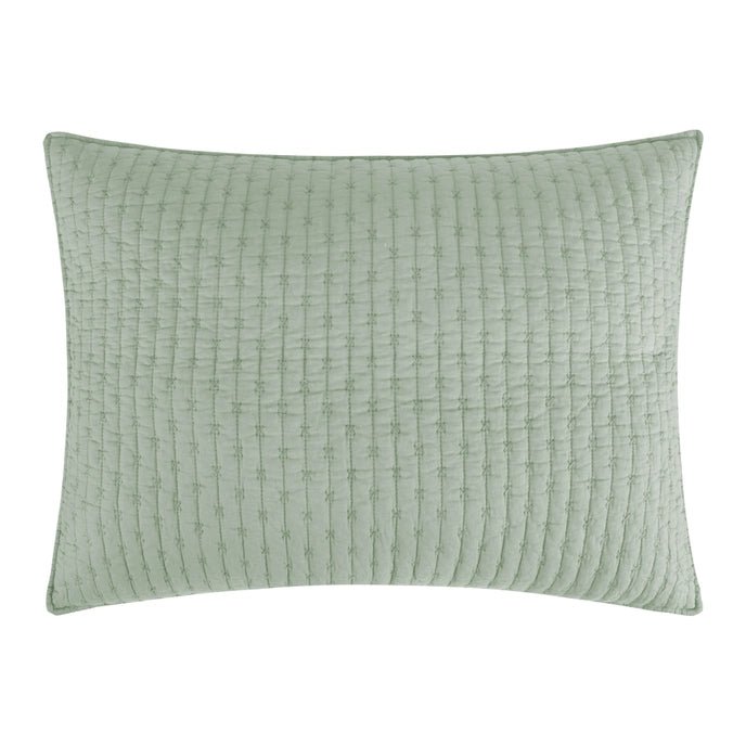Beautiful Cross Stitch 100% Cotton Quilt Set - Sage - Quahog Bay Bedding