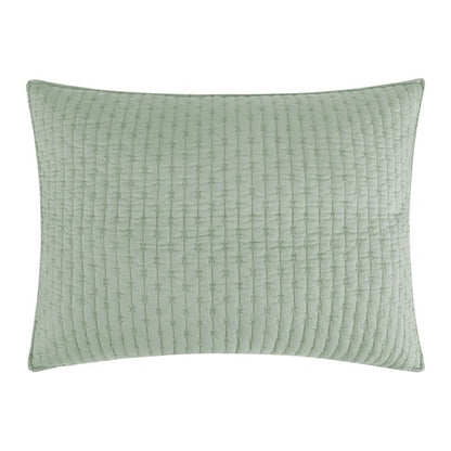 Beautiful Cross Stitch 100% Cotton Quilt Set - Sage - Quahog Bay Bedding