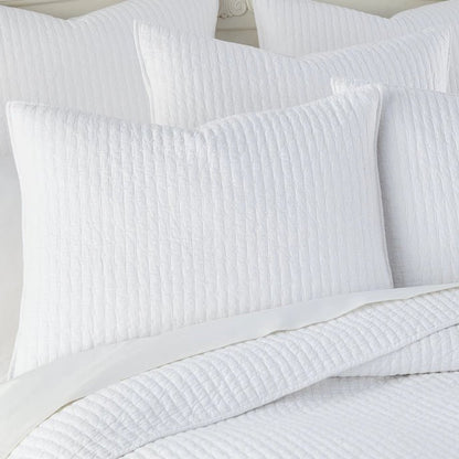 Beautiful Cross Stitch 100% Cotton Quilt Set - White - Quahog Bay Bedding