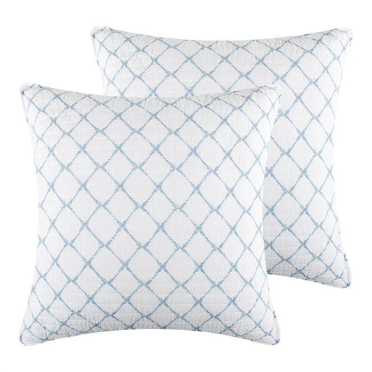 Becker Coastal Blue Euro Pillow Sham | Set of 2 | Coastal Shams - Quahog Bay Bedding