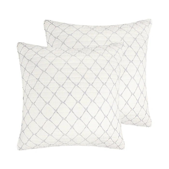 Becker Coastal Grey Euro Pillow Sham | Set of 2 | Coastal Shams - Quahog Bay Bedding