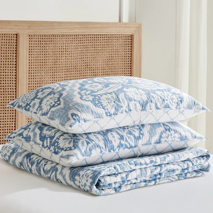 Becker Quilt Set - Beautiful Coastal Blue Bedding Set - Quahog Bay Bedding