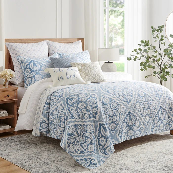 Becker Quilt Set - Beautiful Coastal Blue Bedding Set - Quahog Bay Bedding