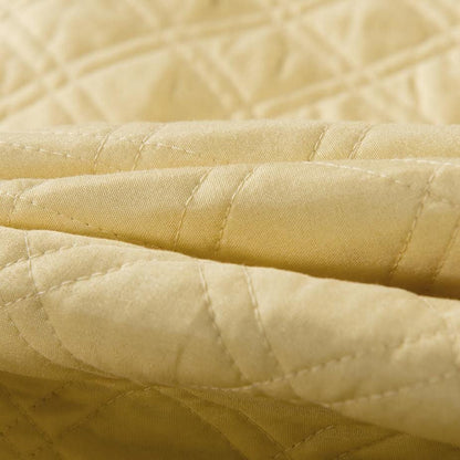 Tache Buttercup Puffs Yellow Diamond Matelasse Scalloped Quilt Set (YELLEMDES) - Tache Home Fashion