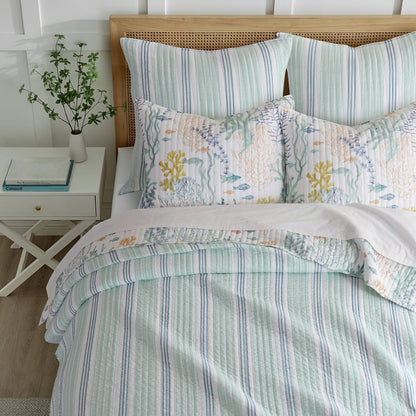 Ocean Meadow Euro Shams 2PC Coastal Pillow Shams