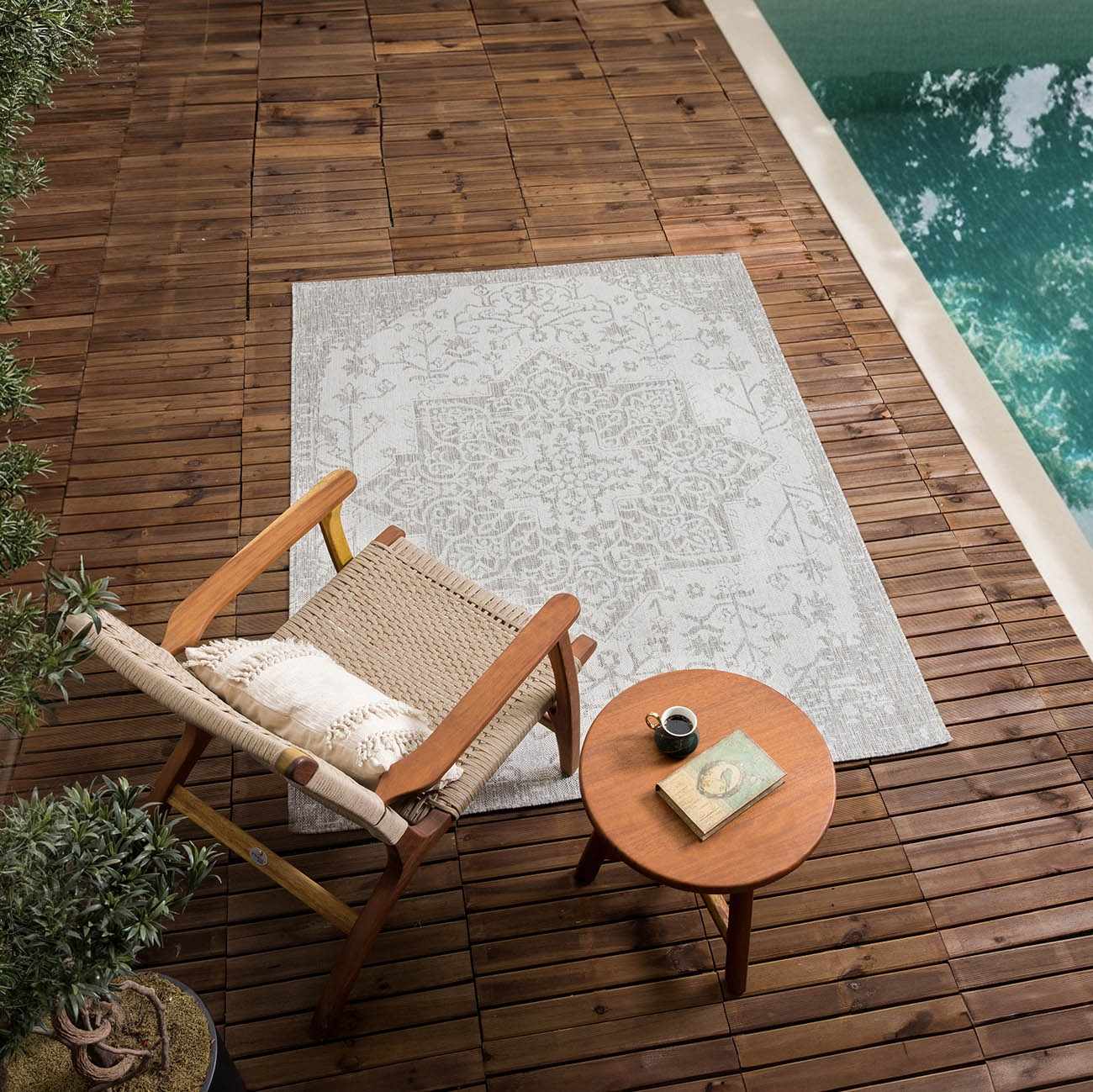 Beige Kilmacolm Outdoor Rug - Quahog Bay Bedding