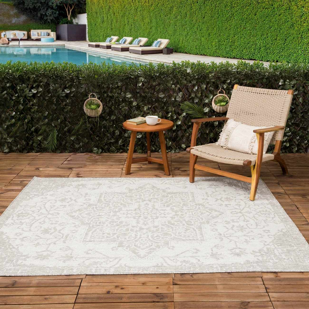 Beige Kilmacolm Outdoor Rug - Quahog Bay Bedding