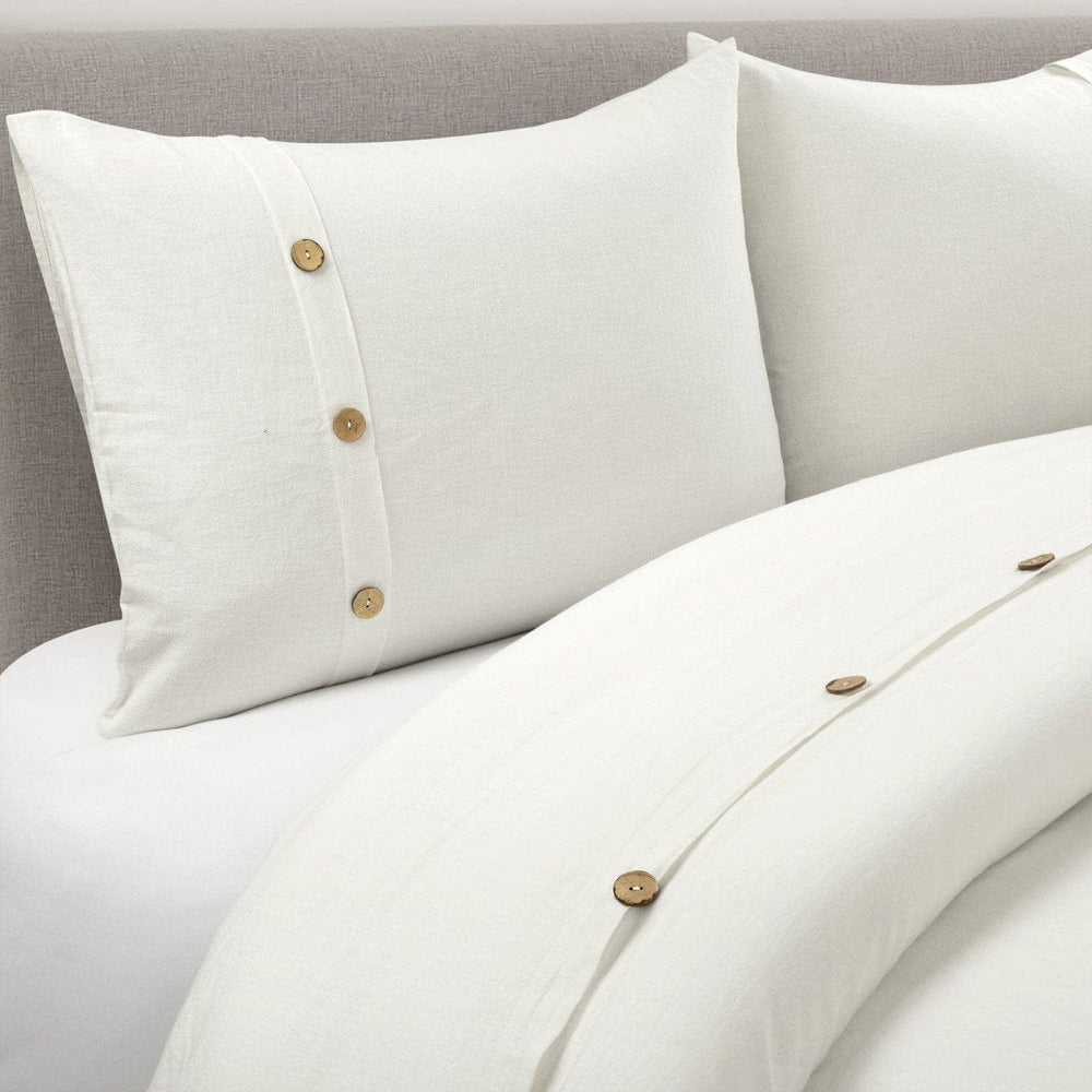 Belgian Flax Linen Rich Cotton Blend Duvet Cover 3 Piece Set - Quahog Bay Bedding