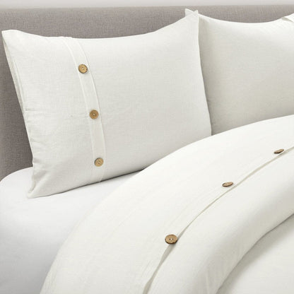 Belgian Flax Linen Rich Cotton Blend Duvet Cover 3 Piece Set - Quahog Bay Bedding