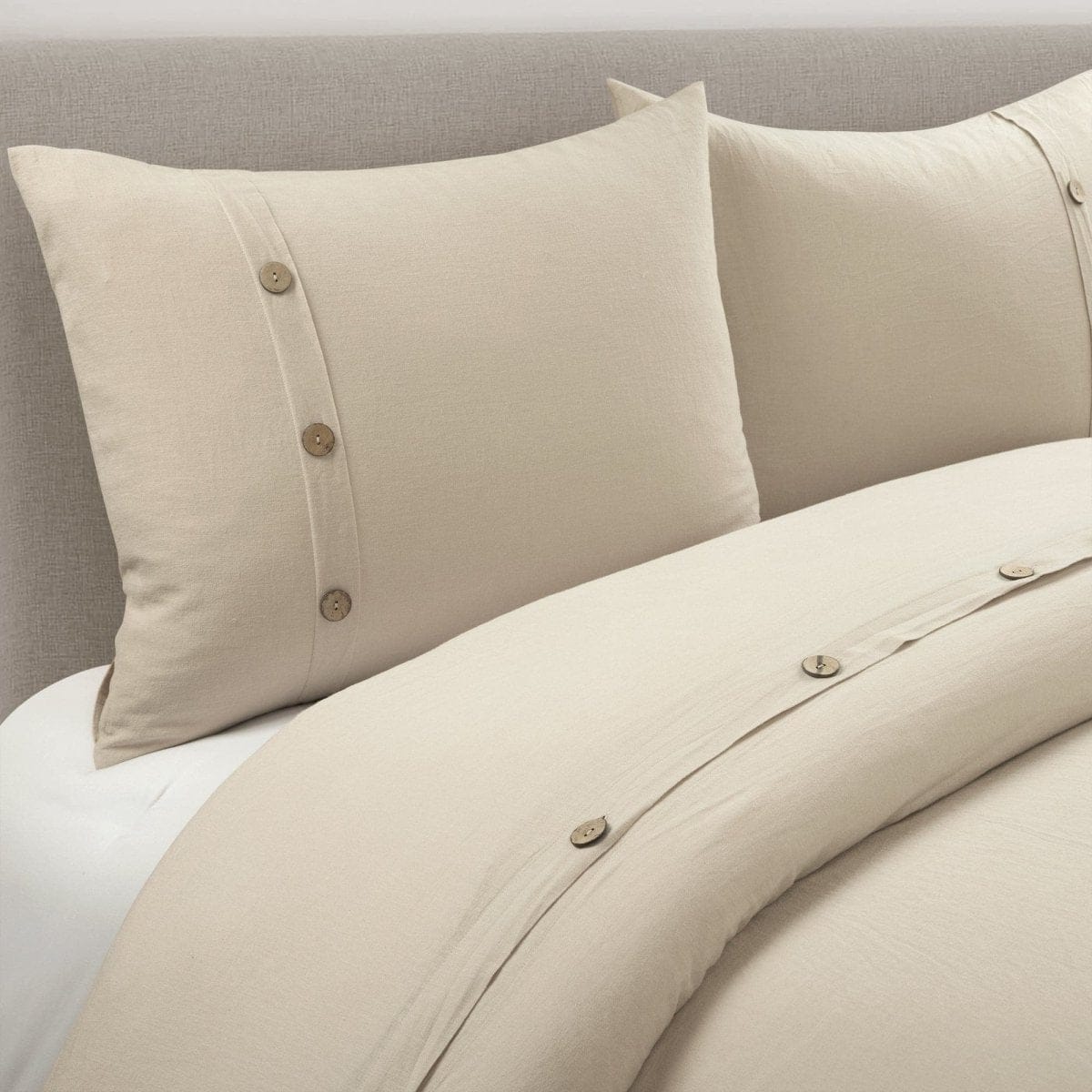 Belgian Flax Linen Rich Cotton Blend Duvet Cover 3 Piece Set - Quahog Bay Bedding