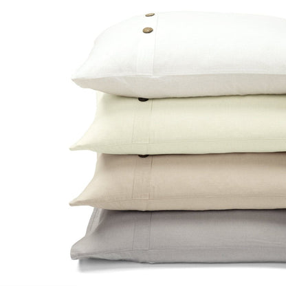 Belgian Flax Linen Rich Cotton Blend Duvet Cover 3 Piece Set - Quahog Bay Bedding