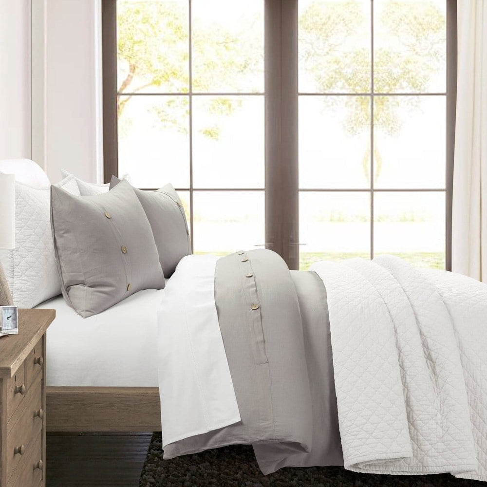 Belgian Flax Linen Rich Cotton Blend Duvet Cover 3 Piece Set - Quahog Bay Bedding